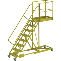 Cantilever Rolling Ladder, Supported, 8 Steps, 40" Platform Depth, 80" Platform Height PB Rental Co. Ltd.