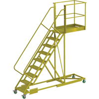 Cantilever Rolling Ladder, Supported, 9 Steps, 40" Platform Depth, 90" Platform Height PB Rental Co. Ltd.