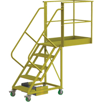 Cantilever Rolling Ladder, Unsupported, 5 Steps, 40" Platform Depth, 50" Platform Height PB Rental Co. Ltd.