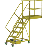 Cantilever Rolling Ladder, Unsupported, 6 Steps, 40" Platform Depth, 60" Platform Height PB Rental Co. Ltd.