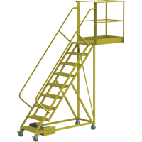 Cantilever Rolling Ladder, Unsupported, 9 Steps, 40" Platform Depth, 90" Platform Height PB Rental Co. Ltd.