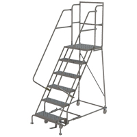 Escabeaux roulants &agrave; dessus profond, 7 marches, Largeur de la marche 16", Hauteur de la plateforme 70", Acier PB Rental Co. Ltd.