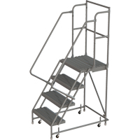 Deep Top Step Rolling Ladder, 4 Steps, 16" Step Width, 40" Platform Height, Steel PB Rental Co. Ltd.