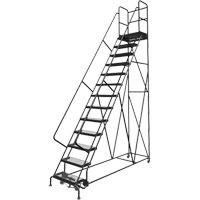 Deep Top Step Rolling Ladder, 13 Steps, 24" Step Width, 130" Platform Height, Steel PB Rental Co. Ltd.