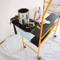 Jobsite Series 4' Safety Rail & Tool Shelf Scaffold Kit, Steel Frame, 49-1/2" D x 57-3/4" H PB Rental Co. Ltd.