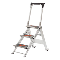Escabeau de s&eacute;curit&eacute; a/barre & plateau, 2,2', Aluminium, Capacit&eacute; 300 lb, Type 1A PB Rental Co. Ltd.