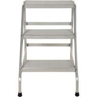 Escabeau en aluminium, 3 marche(s), 22-13/16" la x 34-9/16" lo x 30" h, Capacit&eacute; 500 lb PB Rental Co. Ltd.
