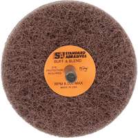 Meule Buff & Blend Standard Abrasives, 3" dia. x 2" la, Arbre 1/4", Oxyde d'aluminium PB Rental Co. Ltd.