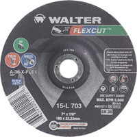 Flexcut Depressed Centre Grinding Wheels, 7", 36 Grit, Aluminum Oxide, 7/8", 8600 RPM, Type 29 PB Rental Co. Ltd.