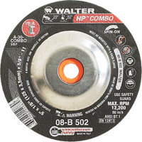 HP Combo Spin-On Combination Wheel, 5" x 1/8", 5/8"-11 Arbor, Type 27S PB Rental Co. Ltd.