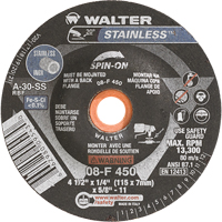 Depressed Centre Grinding Wheels - Stainless Type 27, 4-1/2" x 1/4", 5/8"-11 Arbor, Type 27S PB Rental Co. Ltd.