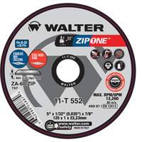 Zip One Cut-Off Wheel, 5" x 1/32", 7/8" Arbor, Type 1, Zirconia Alumina, 12200 RPM PB Rental Co. Ltd.