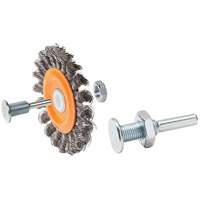 Brosse rotative mont&eacute;e &agrave; fils nou&eacute;s torsad&eacute;s r&eacute;versible, Dia. 3", Fils 0,0118", Arbre 1/2", Acier PB Rental Co. Ltd.