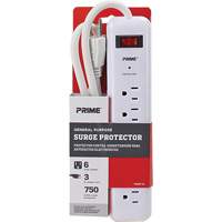 Protecteurs de surtension, 6 Prises, 750 J, 1875, Cordon 3' PB Rental Co. Ltd.