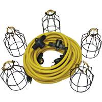 LED String Lights with Connector, 5 Lights, 50' L, Metal Housing PB Rental Co. Ltd.