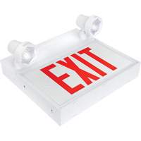 Exit Sign with Security Lights, LED, Battery Operated/Hardwired, 12-1/10" L x 11" W, English PB Rental Co. Ltd.