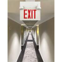 Exit Sign with Security Lights, LED, Battery Operated/Hardwired, 12-1/10" L x 11" W, English PB Rental Co. Ltd.