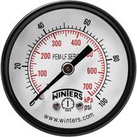 Manom&egrave;tre &eacute;conomique,  2", 0 - 100 psi, Fixation arri&egrave;re, Analogique PB Rental Co. Ltd.